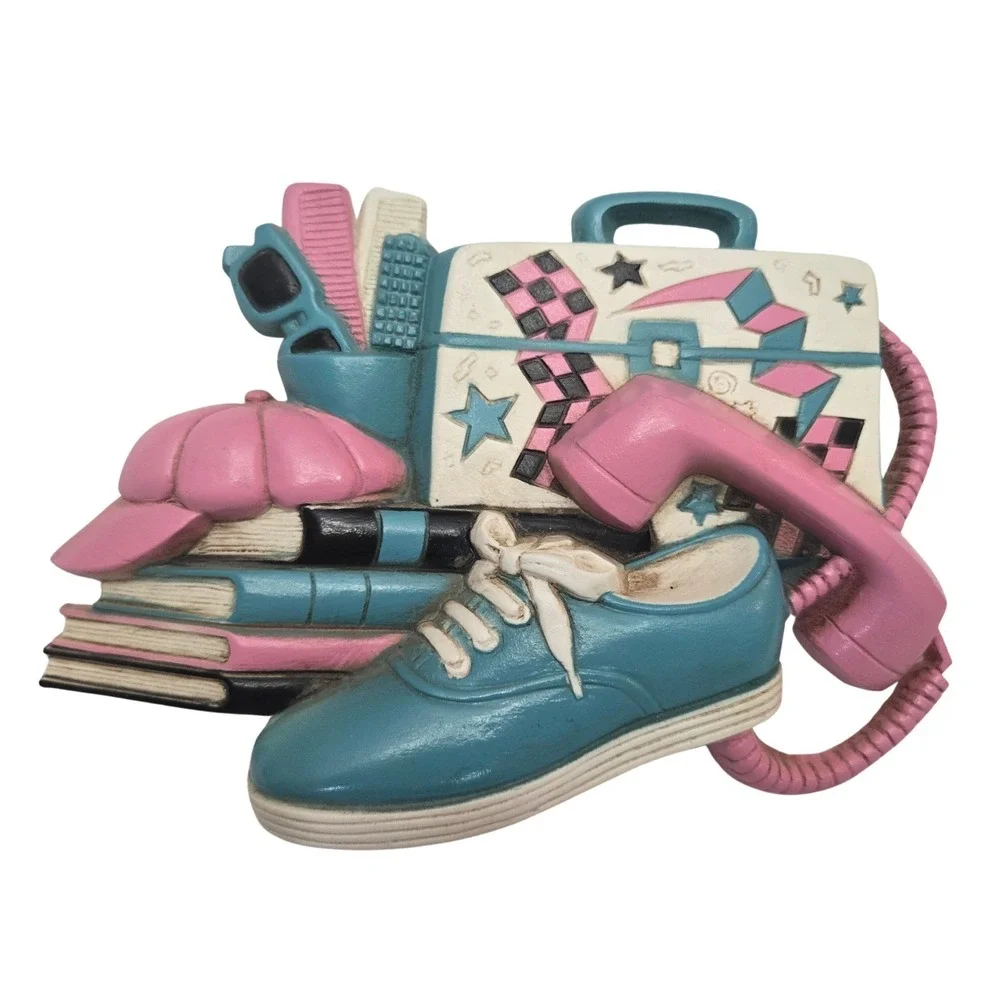 Burwood Products 1993 Wall Plaque Roller Skate Cassette Sneakers Phone Lot